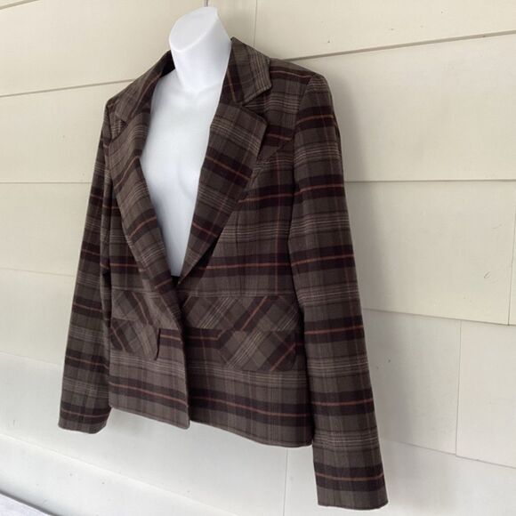 Tribal dark green plaid jacket blazer size 14.  0318 - Picture 5 of 9